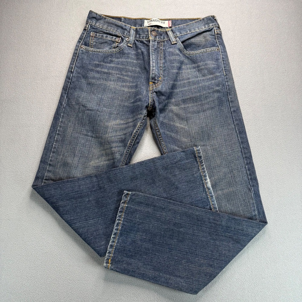 Levi Jeans Mens 31 Blue 505 Straight Fit Y2K Denim Casual Pants Vintage Retro